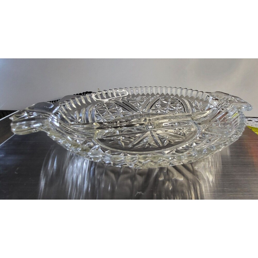 Vintage Stars & Bars 2 Part Divided Relish Dish with Handles by Anchor Hocking